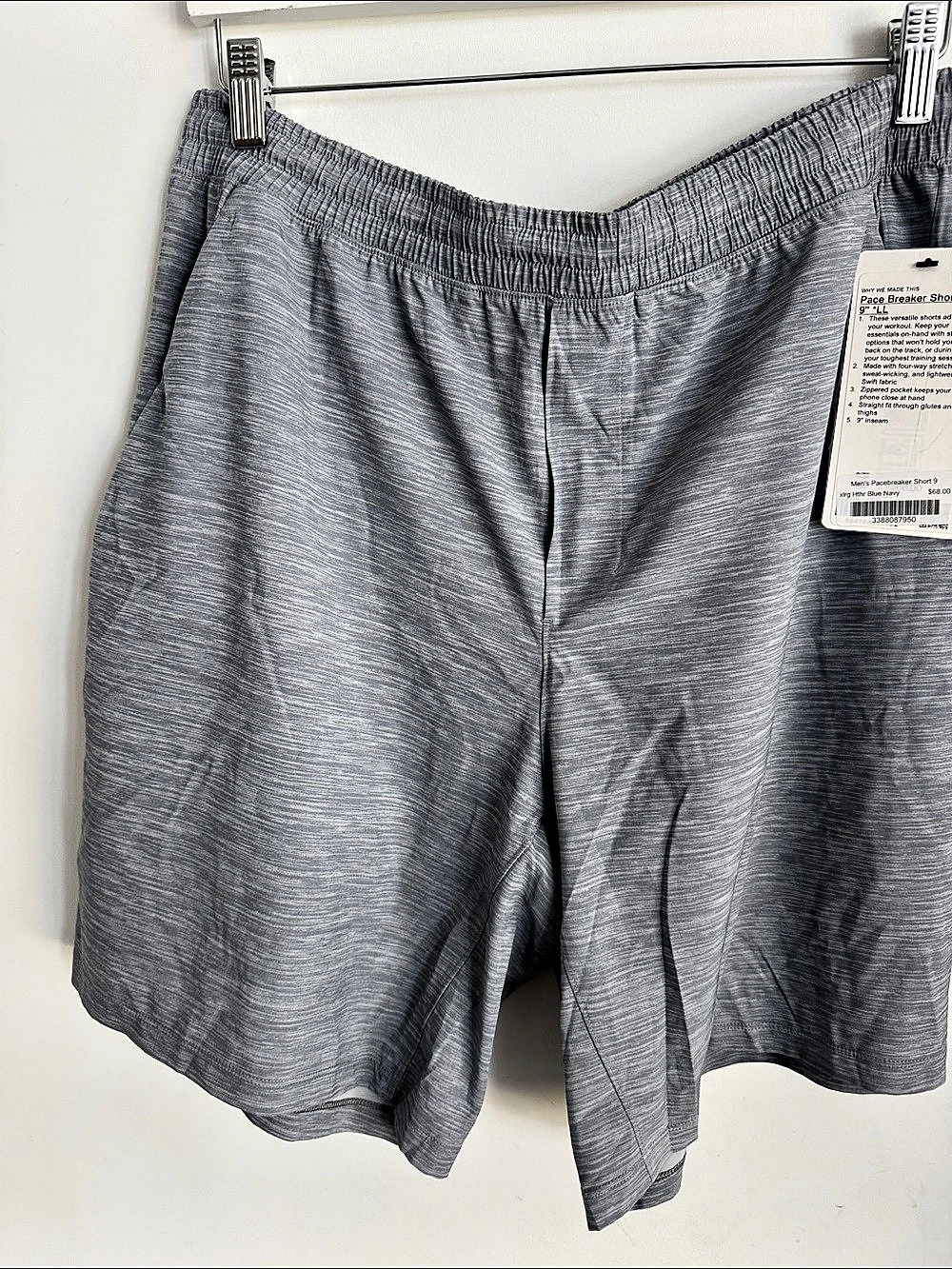 lululemon Pace Breaker Short 9" Men's Athletic Shorts Gray XL NWT